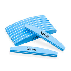 Mira Professional Nail File Half Moon Sponge 704 Blue for Nail Art Design - nail file - dayjour