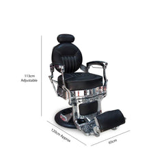 Barber Gents Hair Cutting Chair Black & Silver
