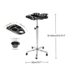 Salon Professional Hair Coloring Trolley Black with Three Hair Coloring Bowls - dayjour- hair coloring trolley