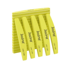 Mira Professional Nail File Half Moon Sponge 705 Yellow for Nail Art Design 10 Pcs