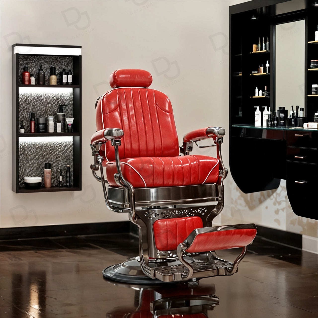Professional Barber Salon Hair Cutting Gents Chair Red – Dayjour