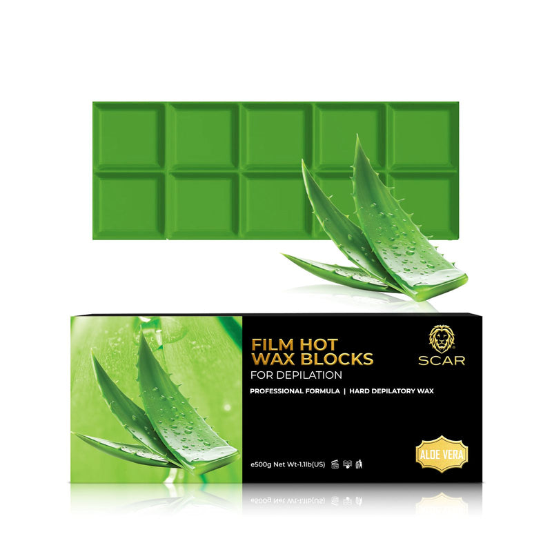Scar Film Hot Wax Blocks Aloe Vera 500g - dayjour- film hot wax blocks