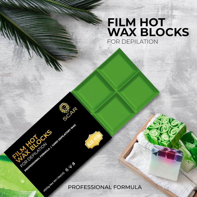 Scar Film Hot Wax Blocks Aloe Vera 500g - dayjour- film hot wax blocks