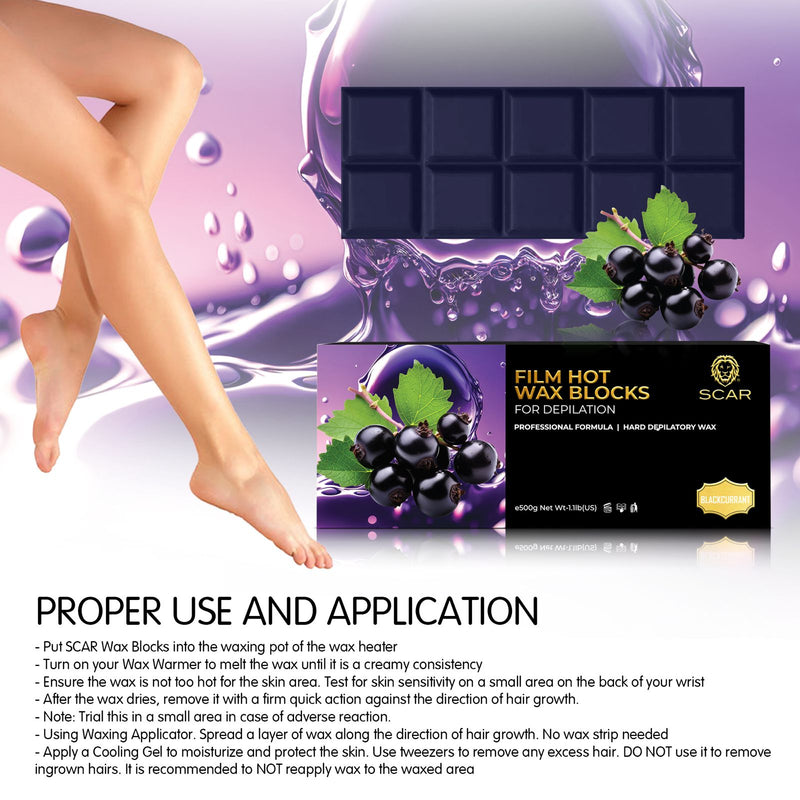 Scar Film Hot Wax Blocks Blackcurrant 500g - dayjour