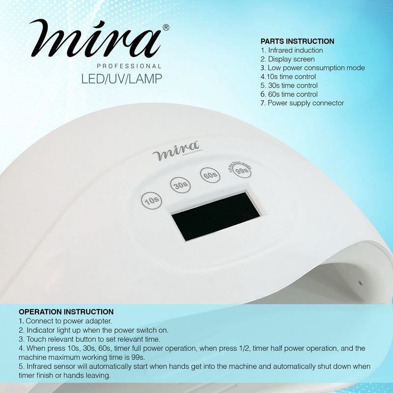 Mira Professional Nail Gel Polish UV LED Nail Dryer Lamp SUN55 - nail dryer - gel nail dryer - Professional nail dryer - Best UV LED nail dryer for home and salon use - Mira - Dayjour - UAE