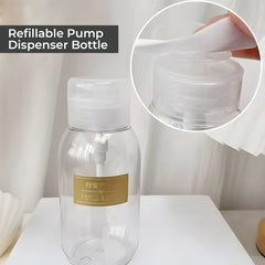 Makeup & Nail Polish Remover Refillable Empty Press Pump Bottle 200ml(2pcs) - refillable bottle - dayjour