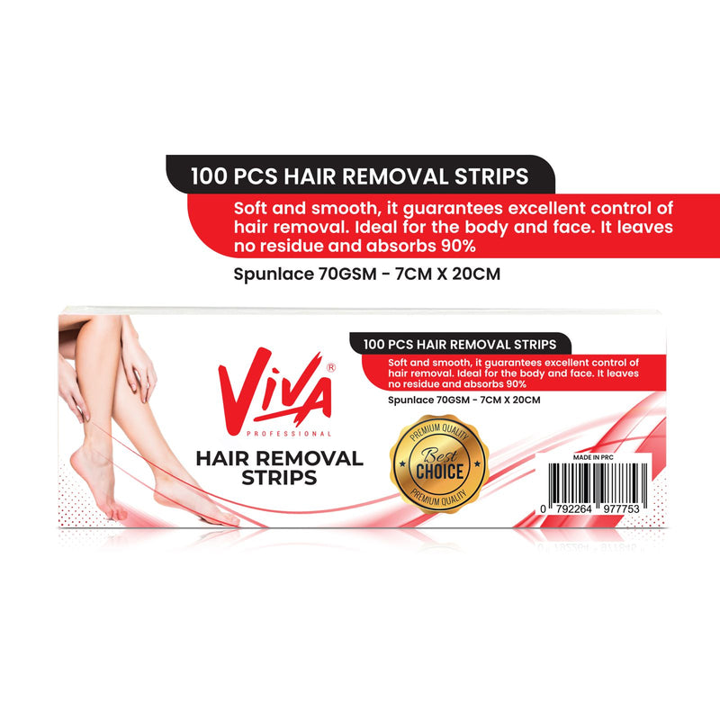 Viva Professional Paper Non-Woven Wax Strips for Hair Removal 100 Pieces - hair removal wax strips- dayjour