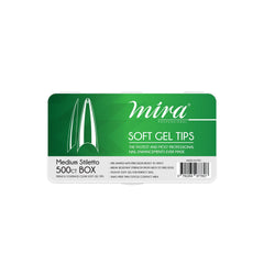 Mira Clear Soft Gel Nail Tips Medium Stiletto Shape 500pcs per Box - dayjou