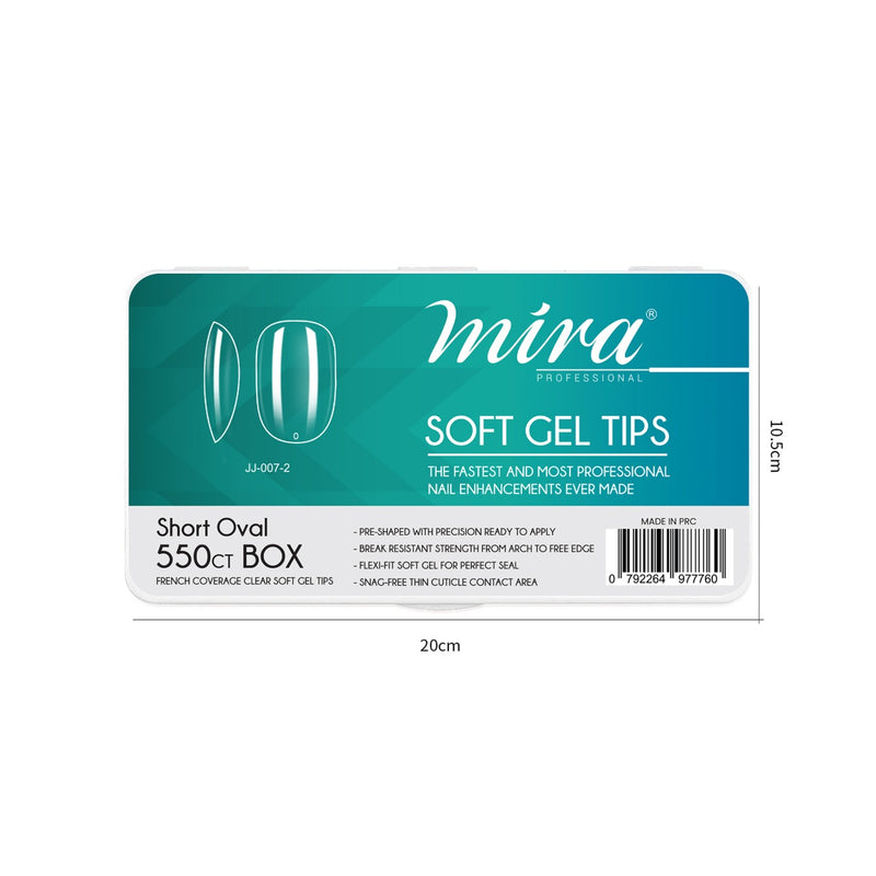 Mira Clear Soft Gel Nail Tips Short Oval Shape 550pcs per Box - soft gel nail tips - fake nails - dayjour