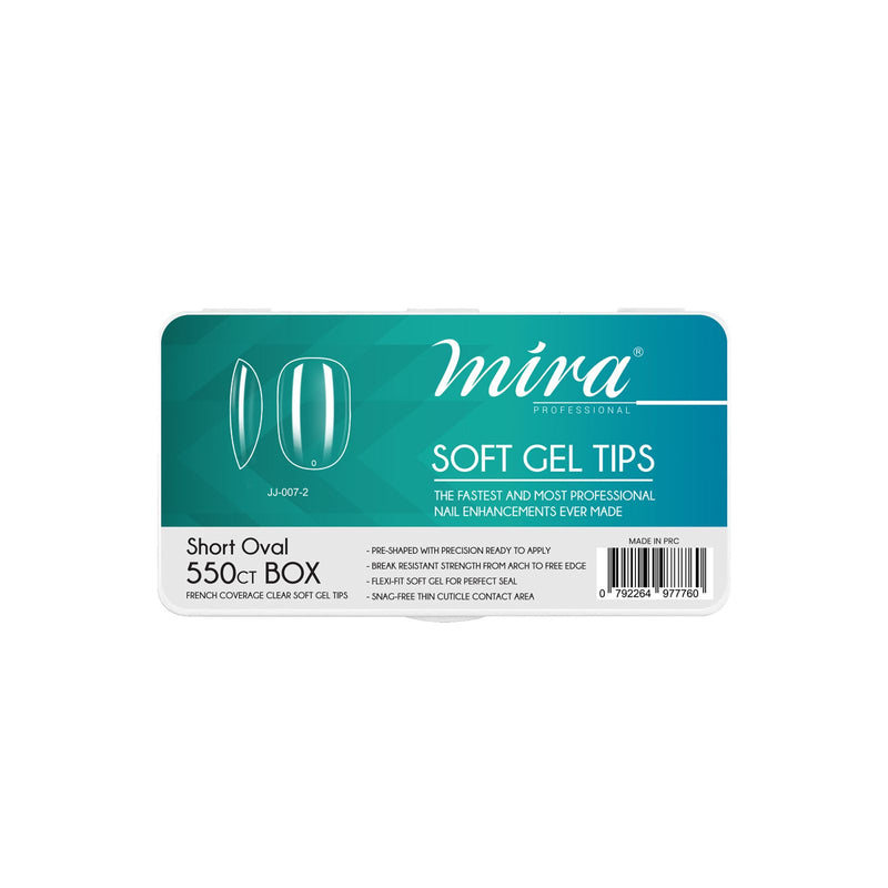 Mira Clear Soft Gel Nail Tips Short Oval Shape 550pcs per Box - soft gel nail tips - fake nails - dayjour