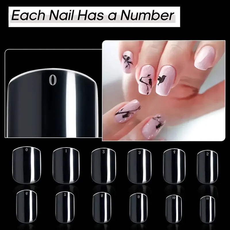 Mira Clear Soft Gel Nail Tips Short Oval Shape 550pcs per Box - soft gel nail tips - fake nails - dayjour