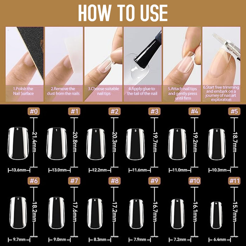 Mira Clear Soft Gel Nail Tips Short Oval Shape 500pcs per Box - soft gel nail tips - fake nails - dayjour