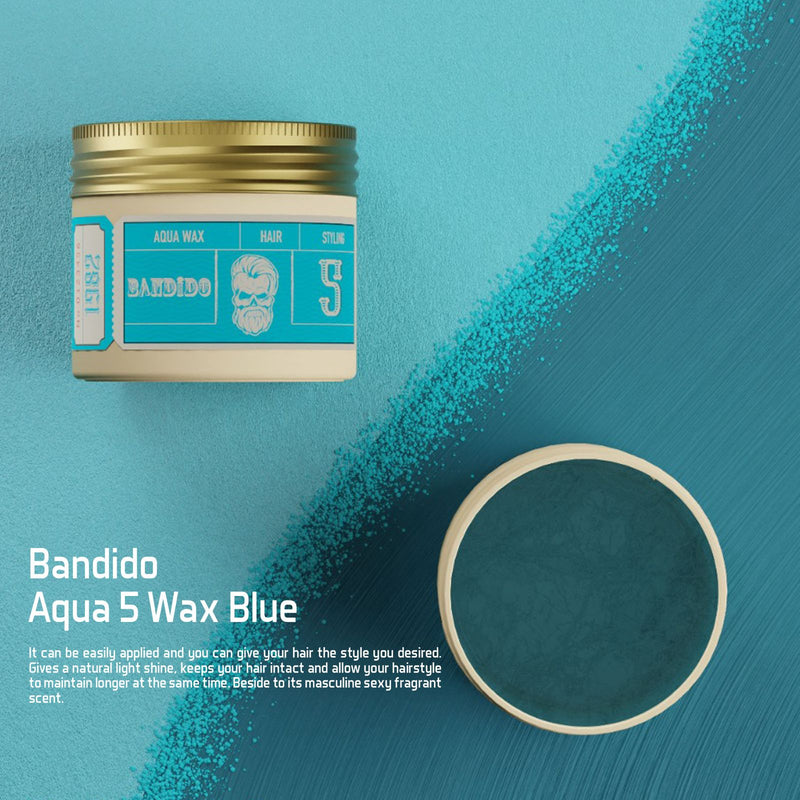 BANDIDO Hair Styling Aqua 5 Wax Blue 125ml- hairstyling- aqua blue 5- hair wax- bandido- Dayjour- UAE