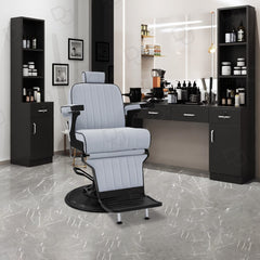 Barber Gents Salon Chair Silver and Black - gray gents chair - salon chair - barber chair - dayjour