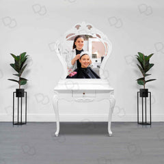 Dressing Table Mirror with Drawer White - salon mirror - dayjour