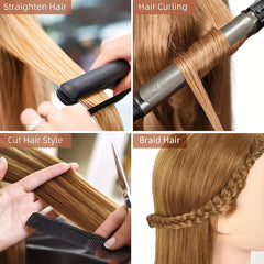 Hair Styling Training Head Mold with Long Hair - dayjour