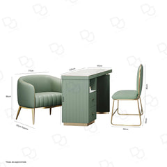 Beauty Salon Spa Manicure Nail Art Table Green