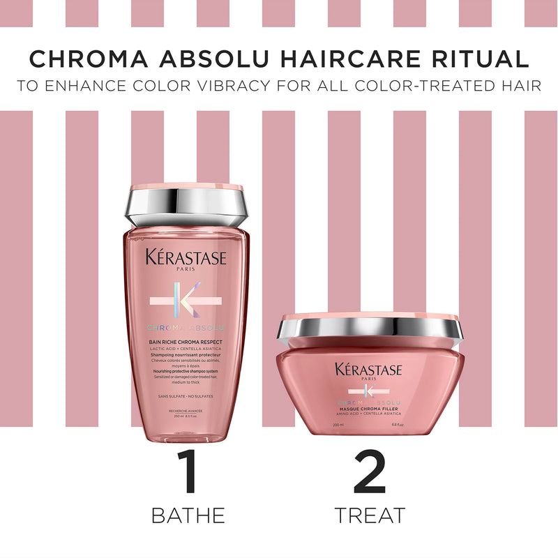 Kérastase Chroma Absolu Duo – Bain Riche Chroma Respect Shampoo 250ml & Masque Anti-Porosity 200ml - Blond absolu package Abu Dhabi - Kerastase UAE - Dayjour