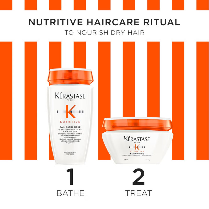 Kérastase Nutritive Duo – Bain Satin Riche Shampoo 250ml & Masquintense 200ml | Deep Nutrition for Dry Hair - Kerastase UAE - Nutritive shampoo Abu Dhabi - Dayjour - UAE