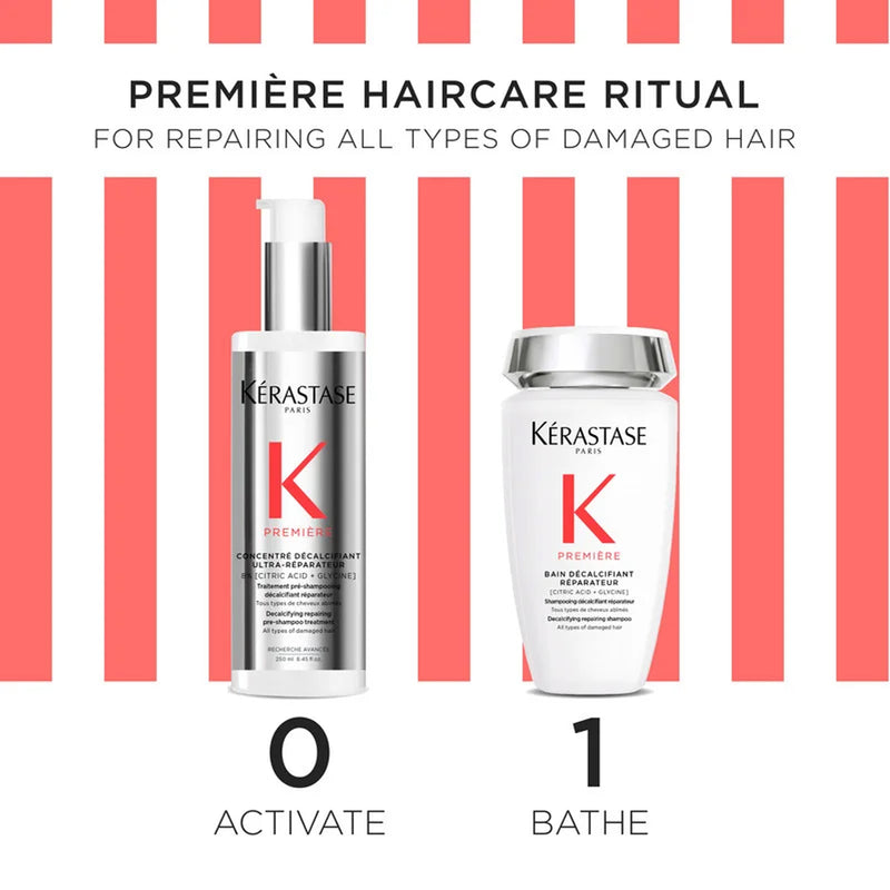 Kérastase Première Duo – Concentré Décalcifiant Pre-Shampoo 250ml & Bain Décalcifiant Réparateur Shampoo 250ml