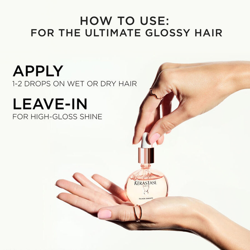 Kerastase Gloss Absolu Glaze Wild Rose Hair Oil 45ml - Gloss Absolu serum - leave in serum keratase - glaze drops Abu Dhabi - Kerastase UAE
