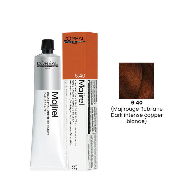 Loreal Professional Hair Color Majirel 50ml 6.40 Majirouge Rubilane Dark Intense Copper Blonde-L’Oreal hair color-loreal uae- loreal professional- Dayjour