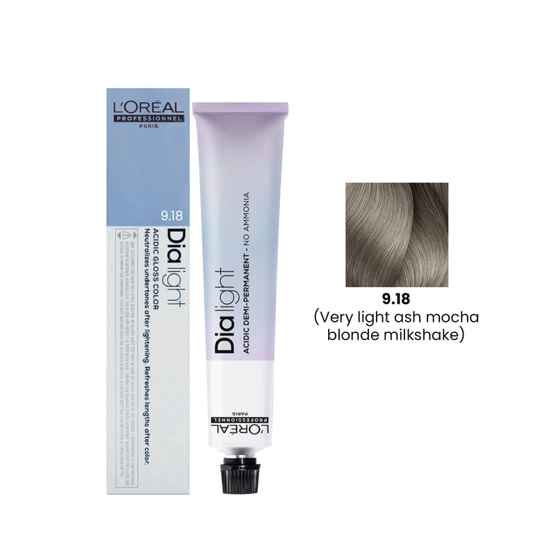Loreal Professional Hair Color Dia Light 50ml 9.18 Very Light Ash Mocha Blonde Milkshake-L’Oreal hair color-loreal uae- loreal professional- Dayjour