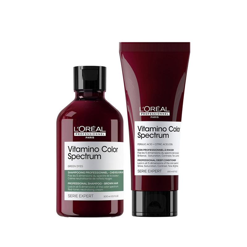L’Oréal Vitamino Color Spectrum Green Shampoo and Conditioner Duo Pack - Loreal UAE - Vitamino color spectrum shampoo conditioner combo offer - Offer Package - Dayjour - UAE