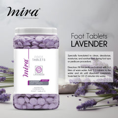 Mira Foot Tablets Jar Lavender 420pcs x 6.5gm - foot tablets - pedicure procedure - pedicure - foot care - salon supplier - dayjour