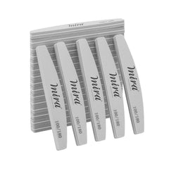Mira Professional Nail File Half Moon Sponge 706 Gray for Nail Art Design 10 Pcs