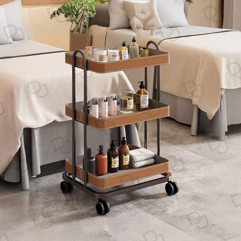 Professional 3-Tier Salon & Spa Serving Trolley – Beige - Salon Serving Trolley Saudi Arabia - Salon Furniture Qatar - Dayjour - UAE - Salon Spa Serving Trolley