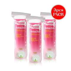 Professional Dual-Sided Cotton Pads for Face – Round Shaped, Soft & Gentle – Pack of 3 x 100 Pcs - Make up remover - Cotton pads - Dayjour - UAE