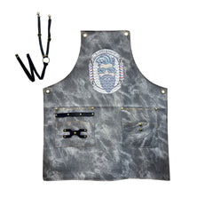 Professional Grey Barber Leather Apron Cape for Salon B8208 8-barber cape-apron-dayjour