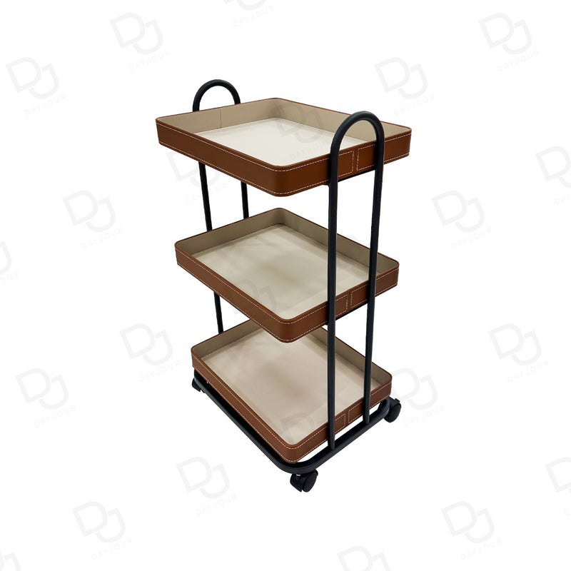 Professional 3-Tier Salon & Spa Serving Trolley – Beige - Salon Serving Trolley Saudi Arabia - Salon Furniture Qatar - Dayjour - UAE - Salon Spa Serving Trolley
