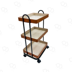 Professional 3-Tier Salon & Spa Serving Trolley – Beige - Salon Serving Trolley Saudi Arabia - Salon Furniture Qatar - Dayjour - UAE - Salon Spa Serving Trolley