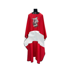 Red Salon Professional Hair Cutting Barber Cape Apron AC1361 D 3D Hot Painting-barber cape-apron-dayjour