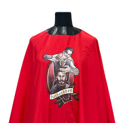Red Salon Professional Hair Cutting Barber Cape Apron AC1361 D 3D Hot Painting-barber cape-apron-dayjour