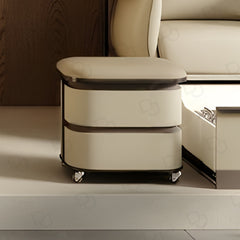 Salon Spa Stool with 2 Tier Storage Shelves Beige Color- salon stool - salon stool with storage - dayjour- pedicure stool