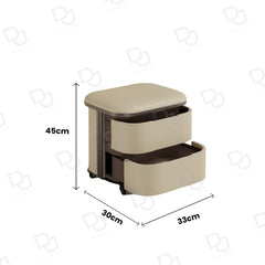 Salon Spa Stool with 2 Tier Storage Shelves Beige Color- salon stool - salon stool with storage - dayjour- pedicure stool