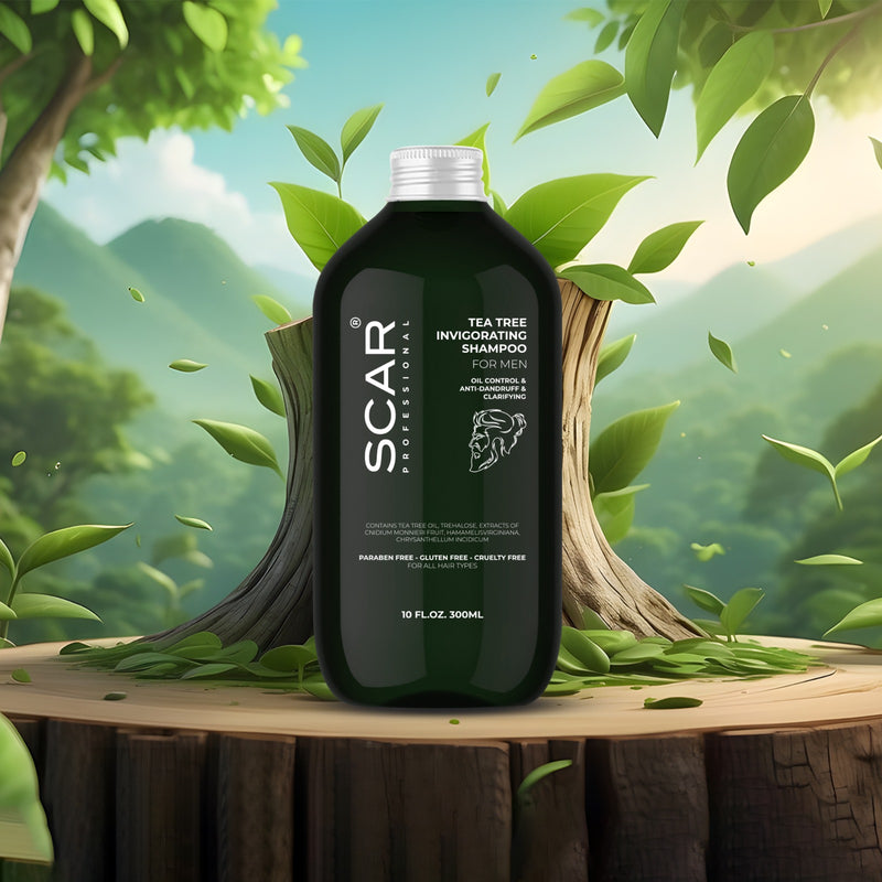 Scar Tea Tree Invigorating Shampoo 300ml for Men - dayjour