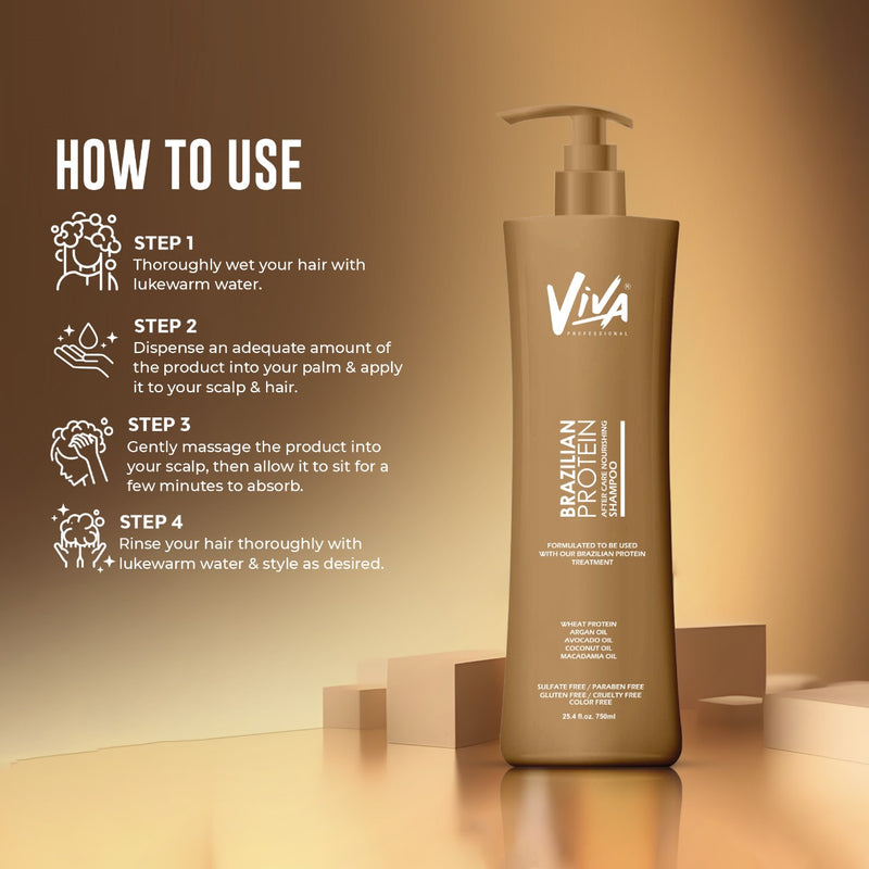 Viva Professional Brazilian Protein After Care Nourishing Shampoo 750ml - dayjour- Brazilian protein- shampoo- haircare- Brazilian protein treatment- UAE- Viva Professional- after care shampoo
