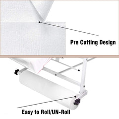 Viva Disposable Non-Woven Bed Cover Roll 50 sheets White- bed roll- massage bed roll- disposable bed roll for salon- spa- clinic- white bed roll- bed cover roll- Dayjour- UAE- latex free- Viva- massage bed cover- disposable bed sheet