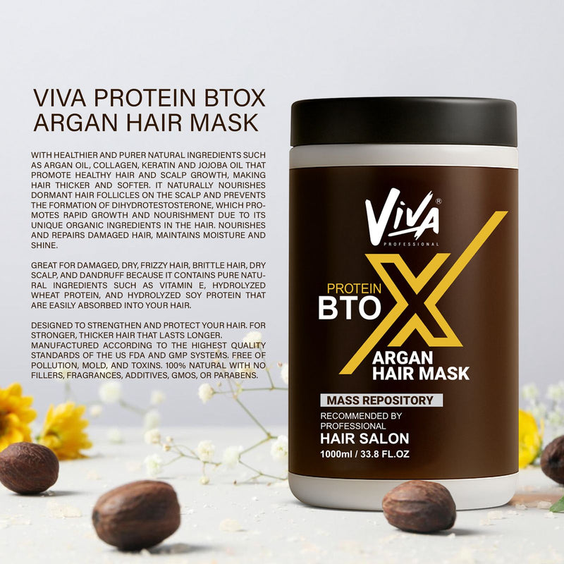 Viva Professional Btox Argan Hair Mask 1000ml – Smooth & Revitalize Hair - hair mask for Btox treatment - Btox hair mask - Professional Hair Mask Saudi Arabia - Dayjour - UAE