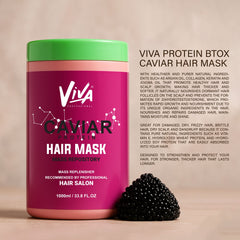 Viva Professional Caviar Protein Hair Mask 1000ml – Intense Repair & Shine - caviar hair mask - professional hair mask - Btox hair mask - Dayjour - UAE