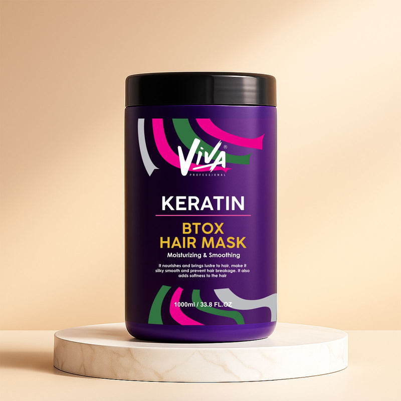 Viva Professional Keratin Btox Hair Mask 1000ml – Moisturizing & Smoothing - professional keratin hair mask - btox keratin hair mask - Dayjour - UAE