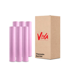 Viva Disposable Non-Woven Bed Cover Roll- Pink Wholesale Pack of 6- bed roll- disposable bed roll- salon- spa- bed cover- latex free- pink bed roll- Dayjour- UAE- offer pack- wholesale pack- pack of 6- Viva