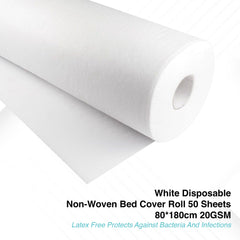 Viva Disposable Non-Woven Bed Roll 20 GSM- Pack of 6 (White)- disposable bed roll- Viva- non woven bed roll- white bed roll- latex free- salon- spa- home- 20gsm- offer pack- pack of 6- UAE- Dayjour- wholesale pack