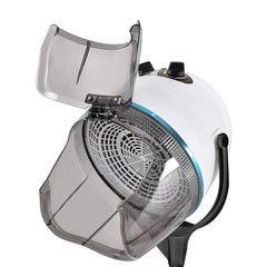 White Hooded Hair Dryer Stand Machine for Salon Spa – Portable, Adjustable & Even Airflow