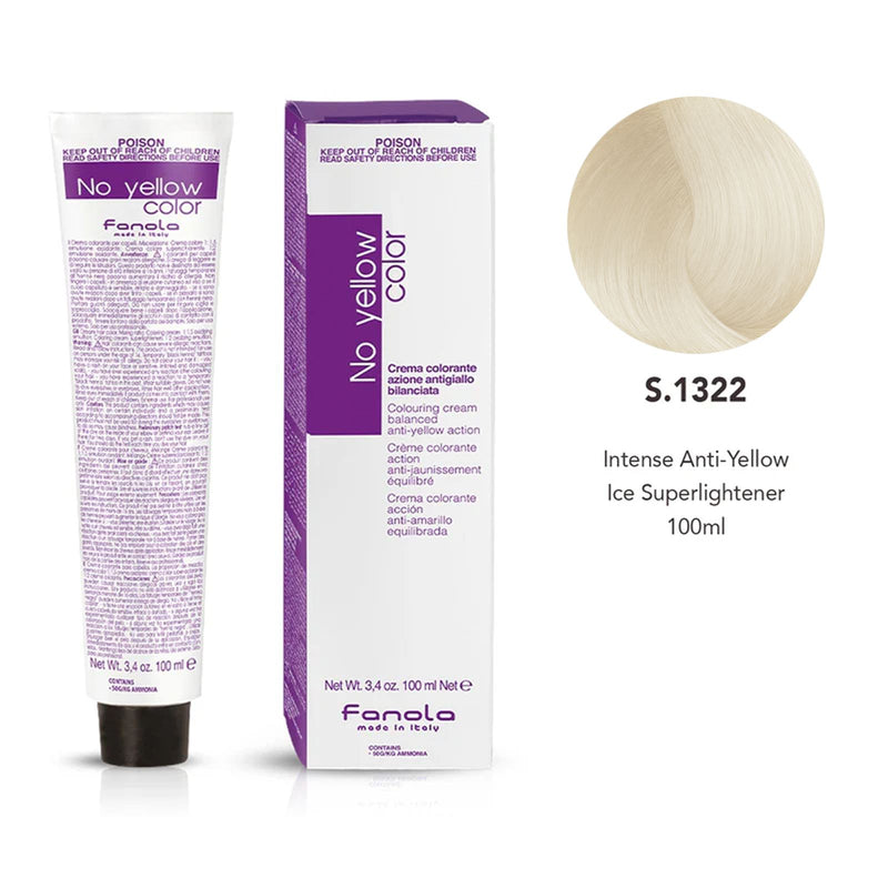Fanola No Yellow Color S.1322 Intense Anti-Yellow Ice Superlightener 100ml- hair color- no yellow color- fanola- dayjour- UAE