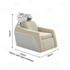 Salon Spa Hair Washing Shampoo Chair Cream & White - hair washing chair - shampoo chair - dayjour - salon furniture uae